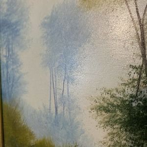 Dreamlike Forest Landscape Original Painting Signed Ettore Marinelli Oil Framed